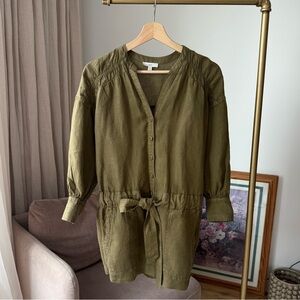 Joie 100% Linen Jumpsuit, Olive Green, XXS